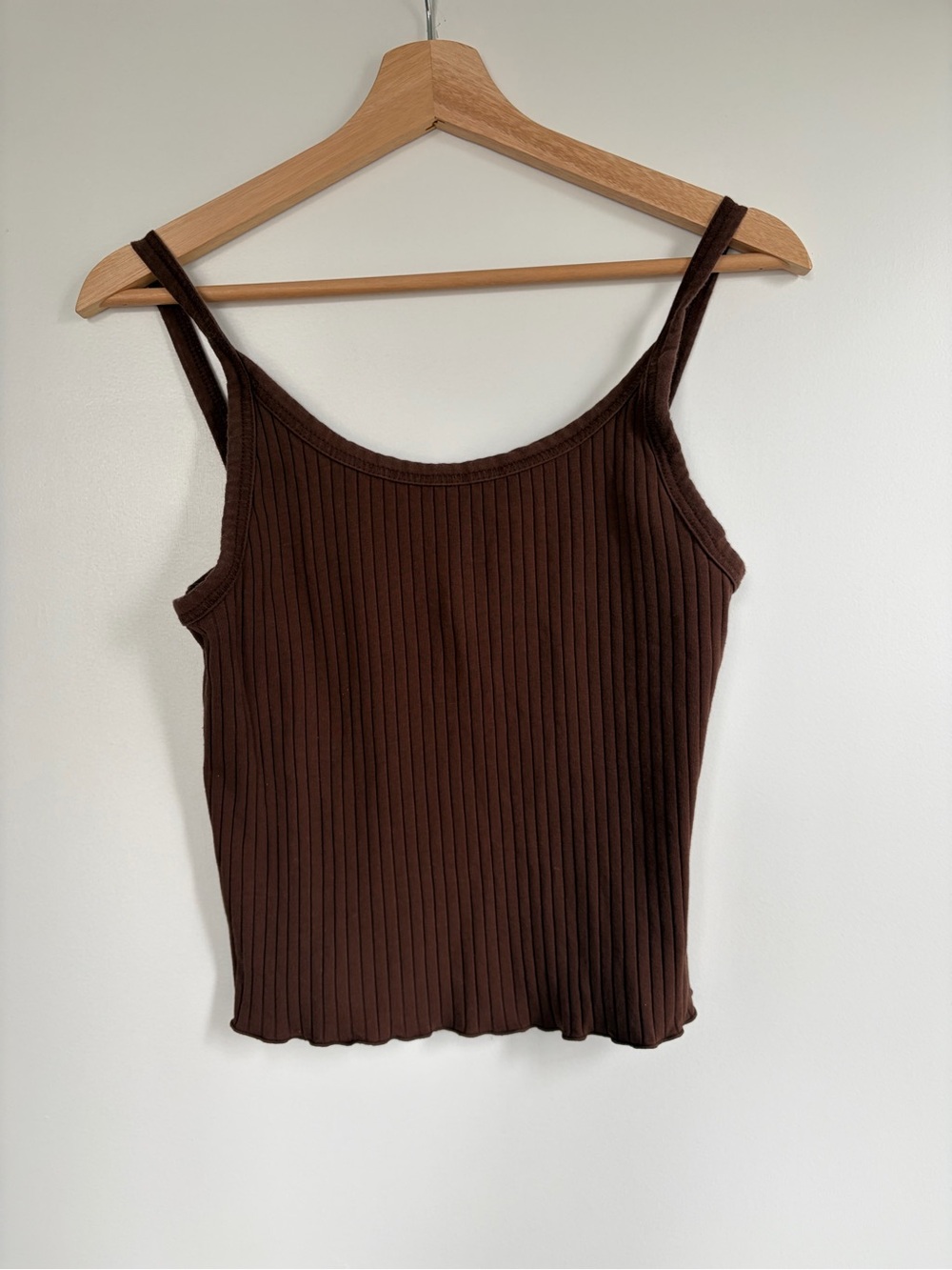 Old Navy Ribbed Spaghetti Strap Tank Top - Brown Size Large